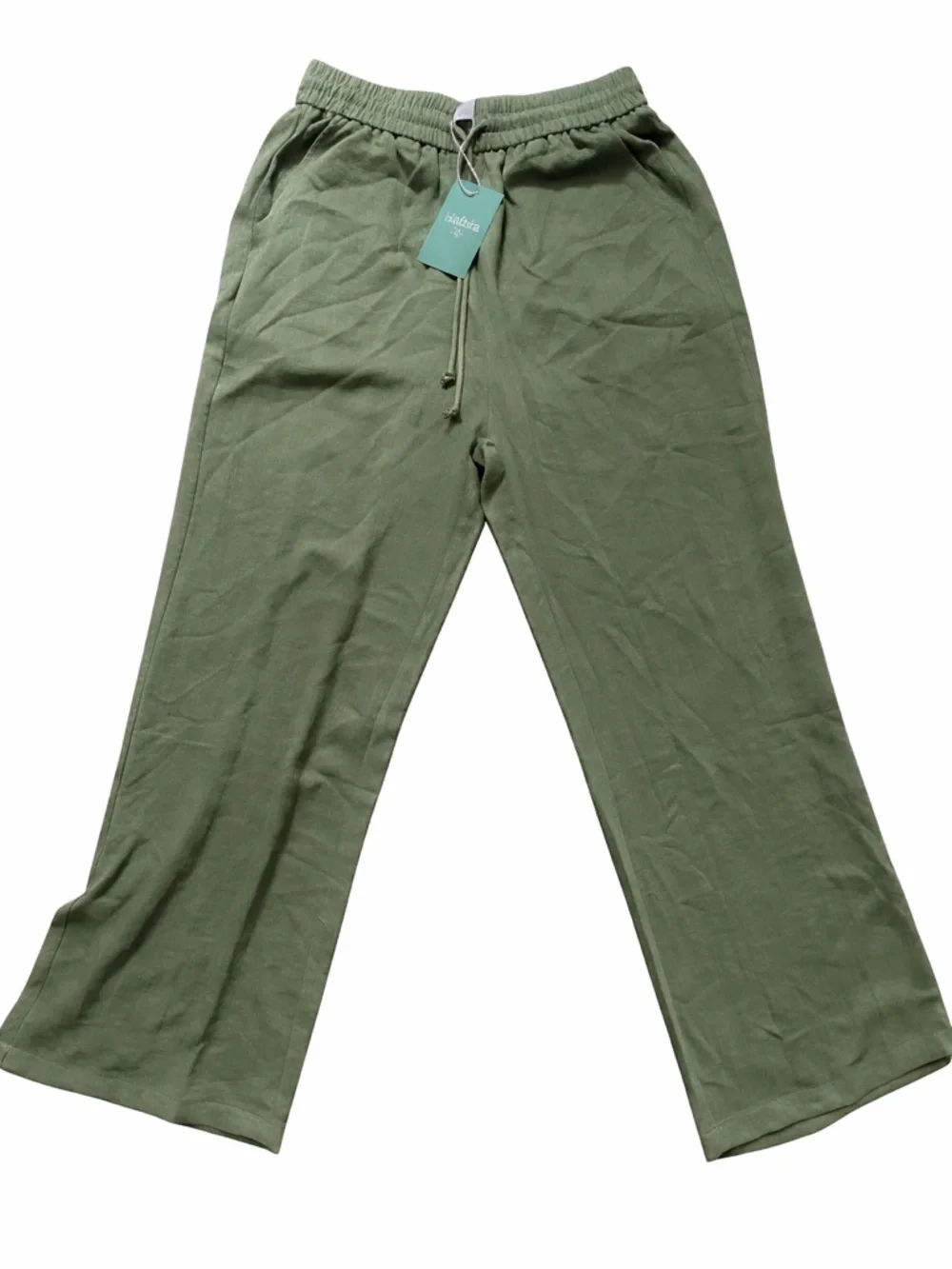 HALARA Olive Drawstring Wide-Leg Pants - Picture 3 of 4